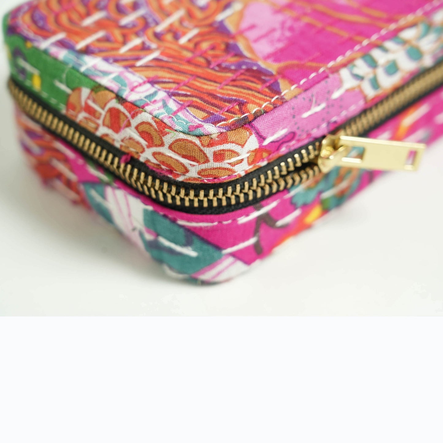 Kantha Hot Pink Rectangular Jewellery Box
