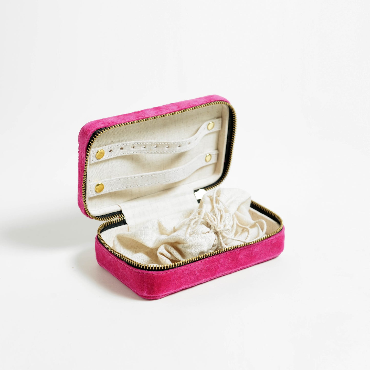 Hot pink Rectangular Embroidered Jewellery box