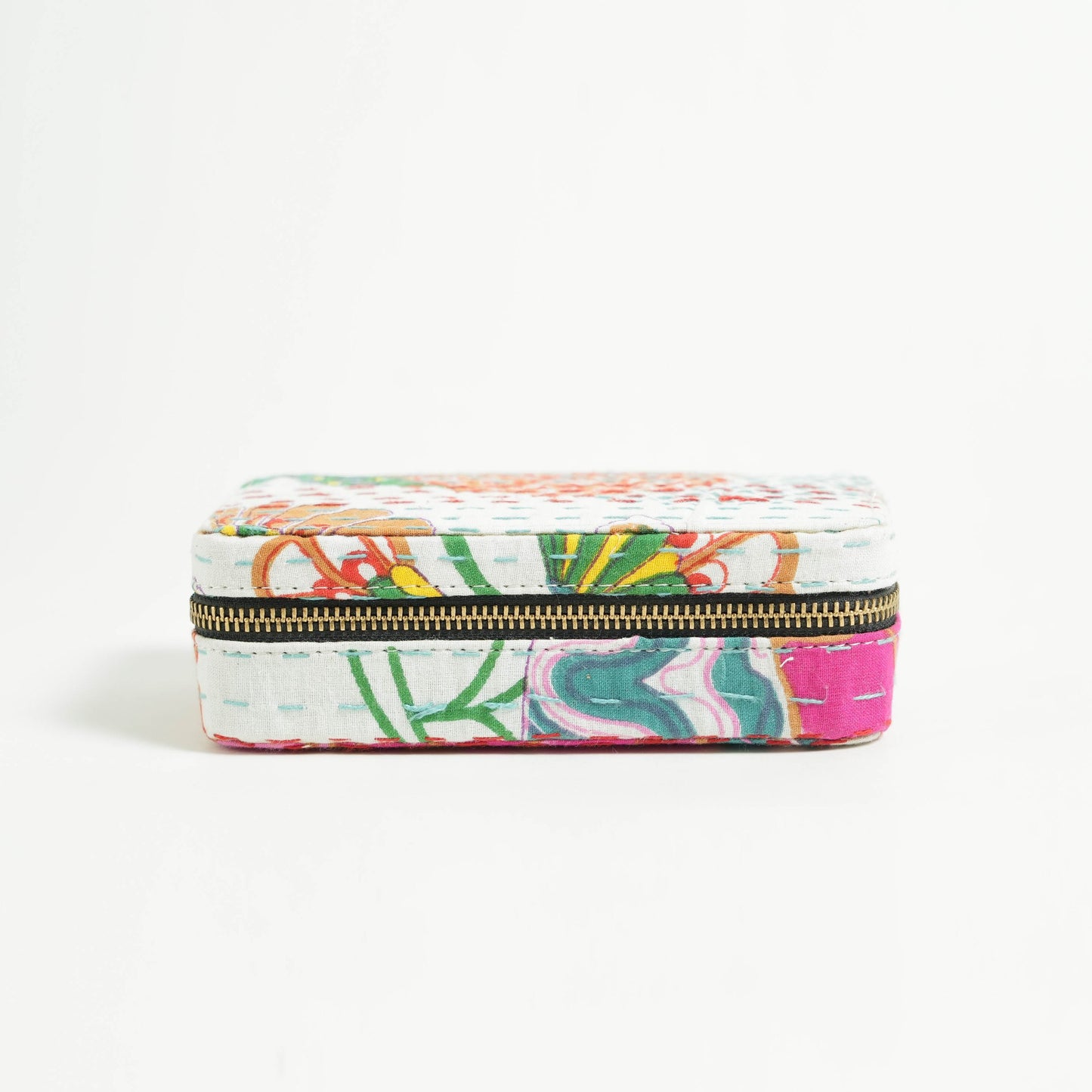 Kantha printed White Rectangular Jewellery Box