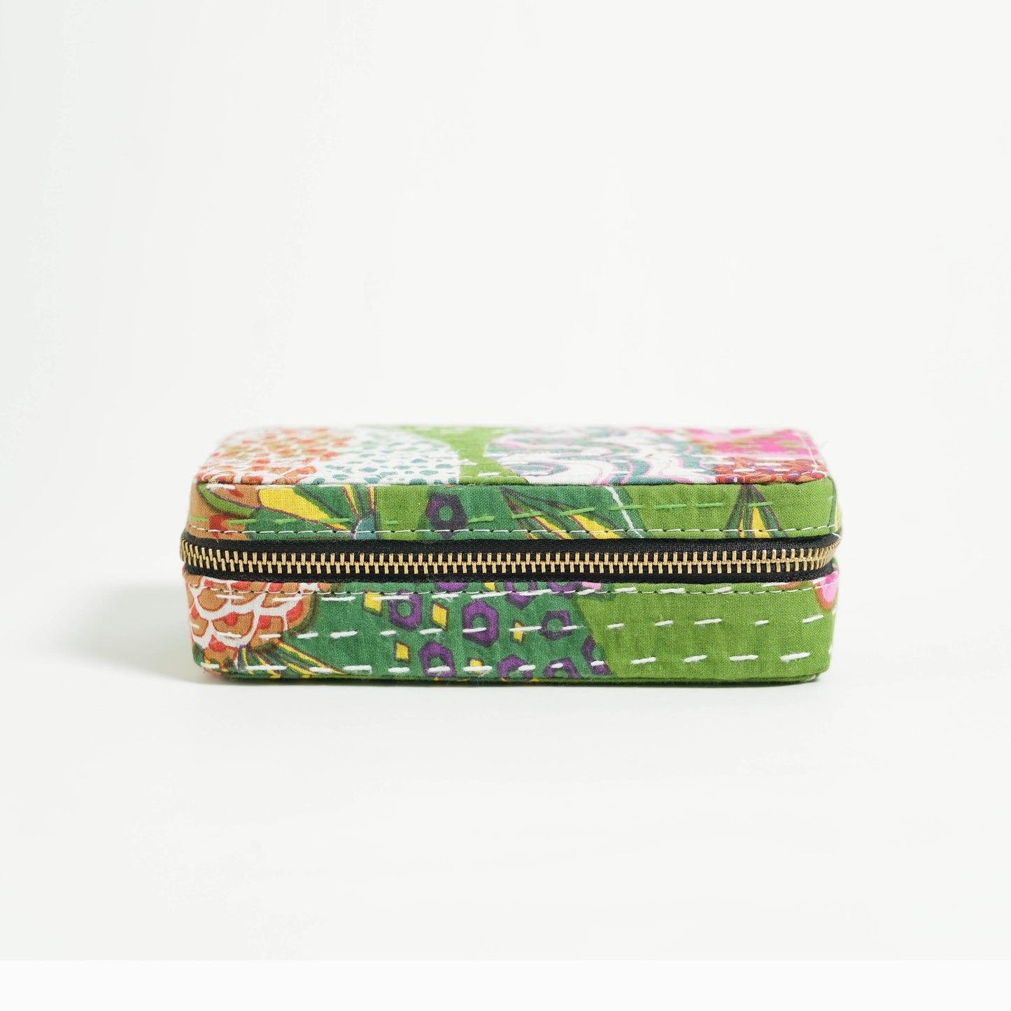 Kantha Tropical Green Rectangular Jewellery Box