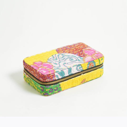 Kantha Yellow Rectangular Jewellery Box