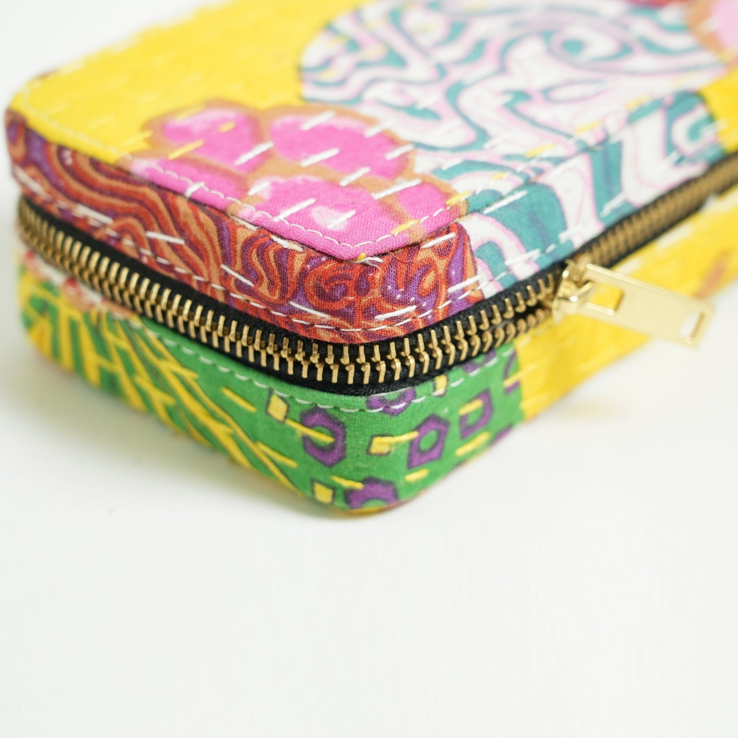 Kantha Yellow Rectangular Jewellery Box