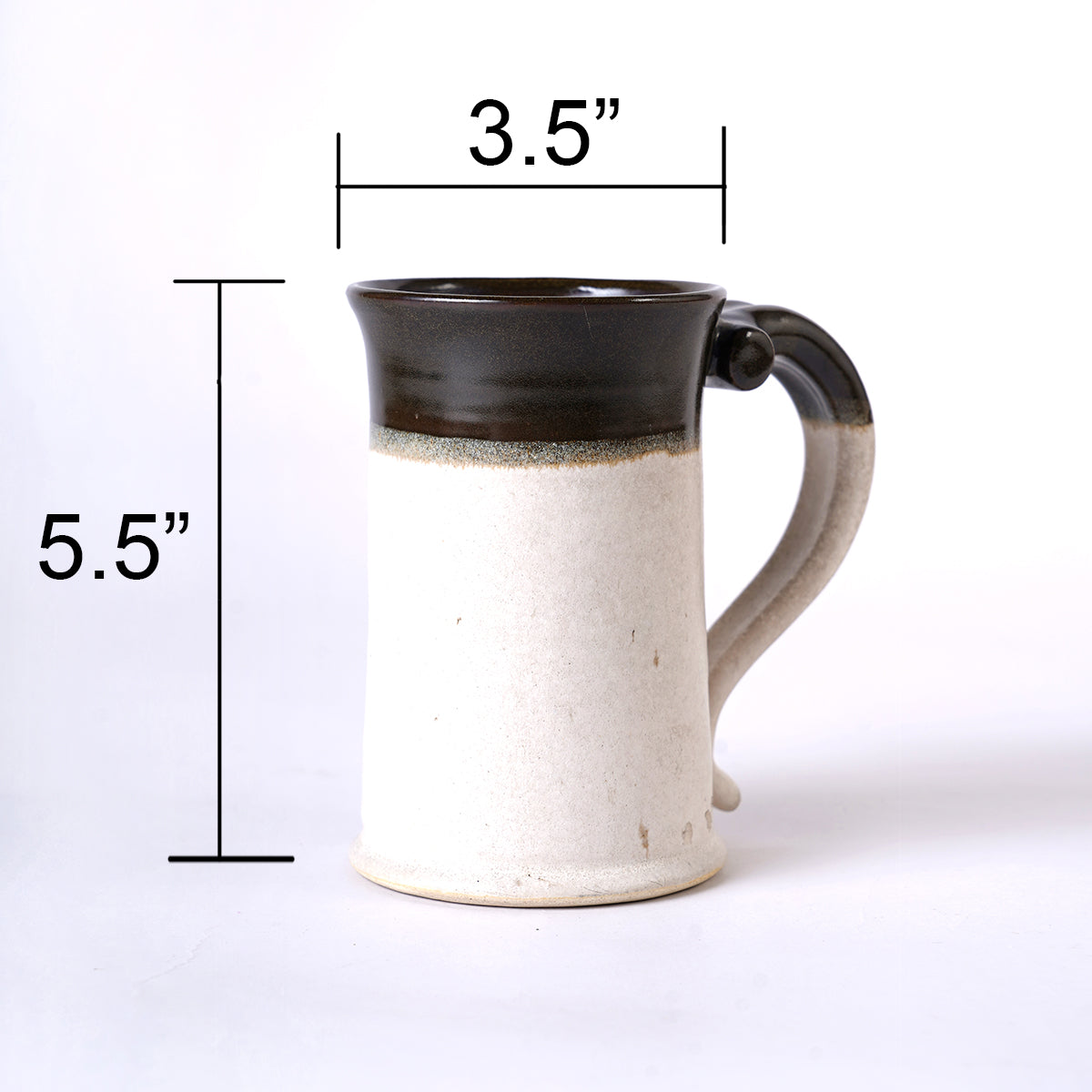 Beer Mug - off white and brown