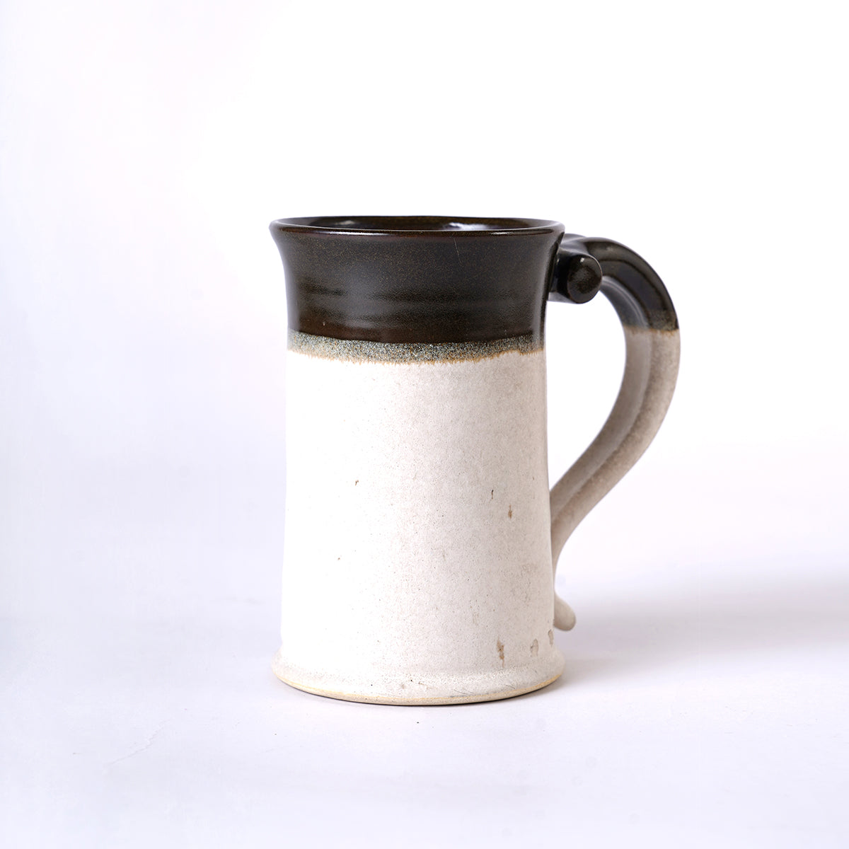 Beer Mug - off white and brown