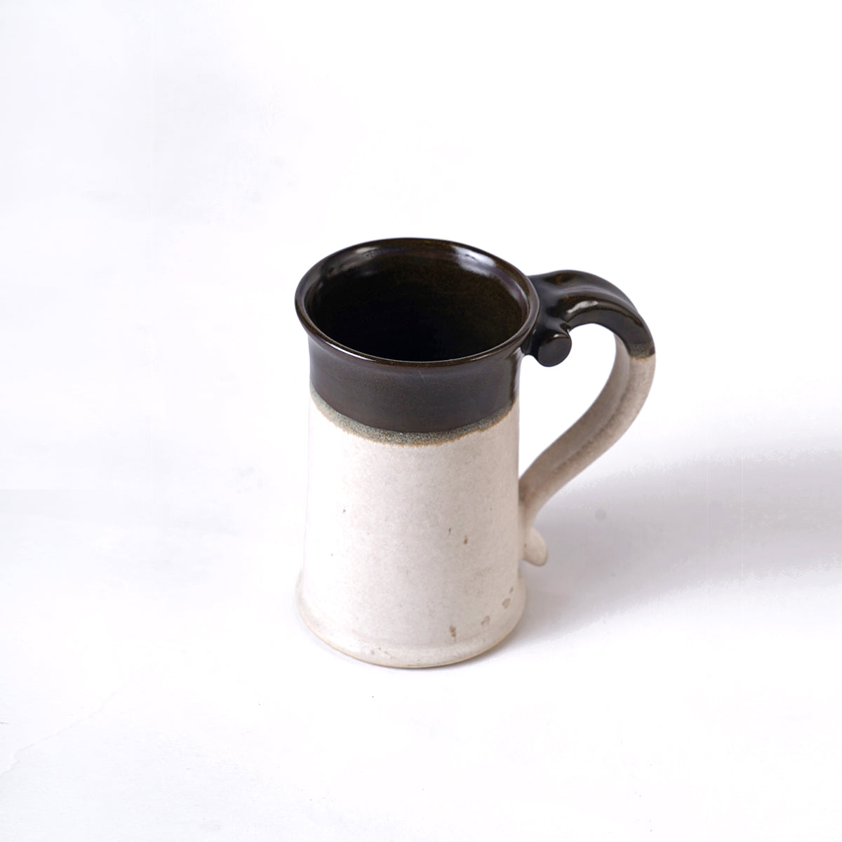 Beer Mug - off white and brown