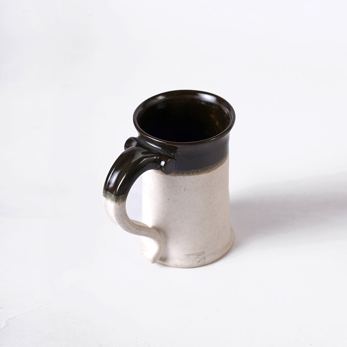 Beer Mug - off white and brown