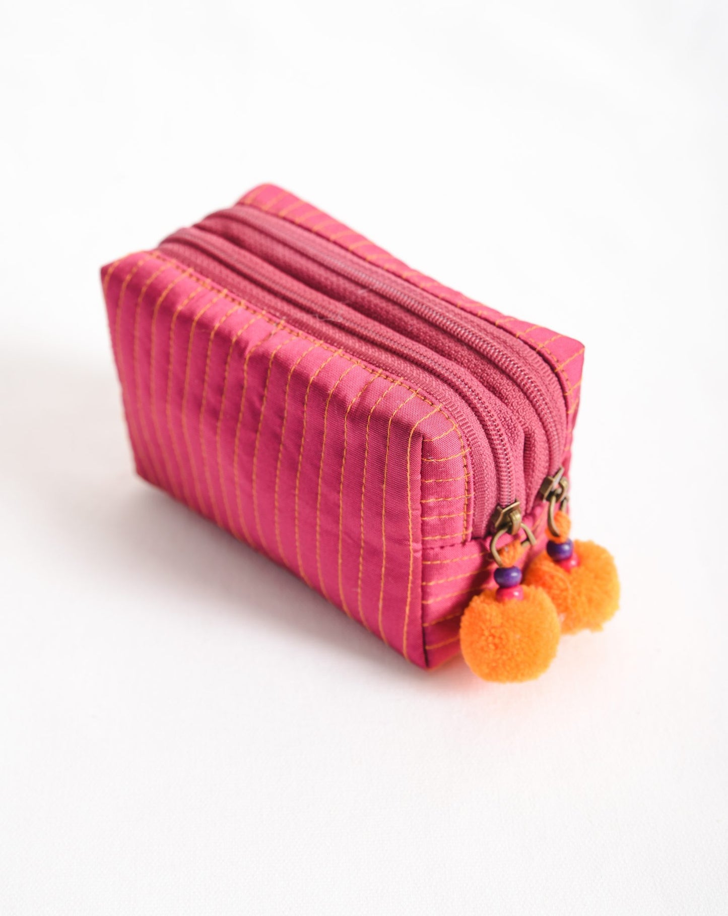 Small hot pink pouch - double pocket