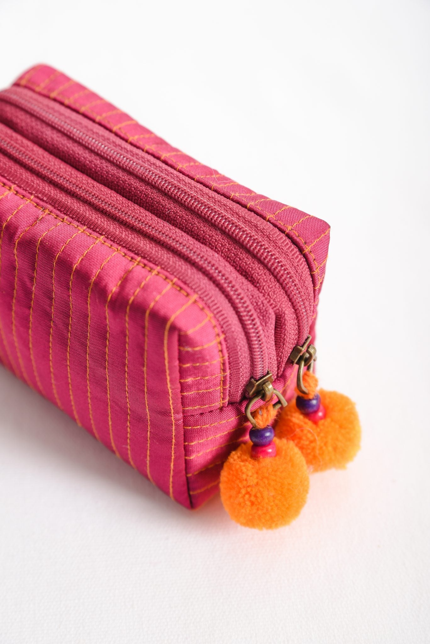 Small hot pink pouch - double pocket