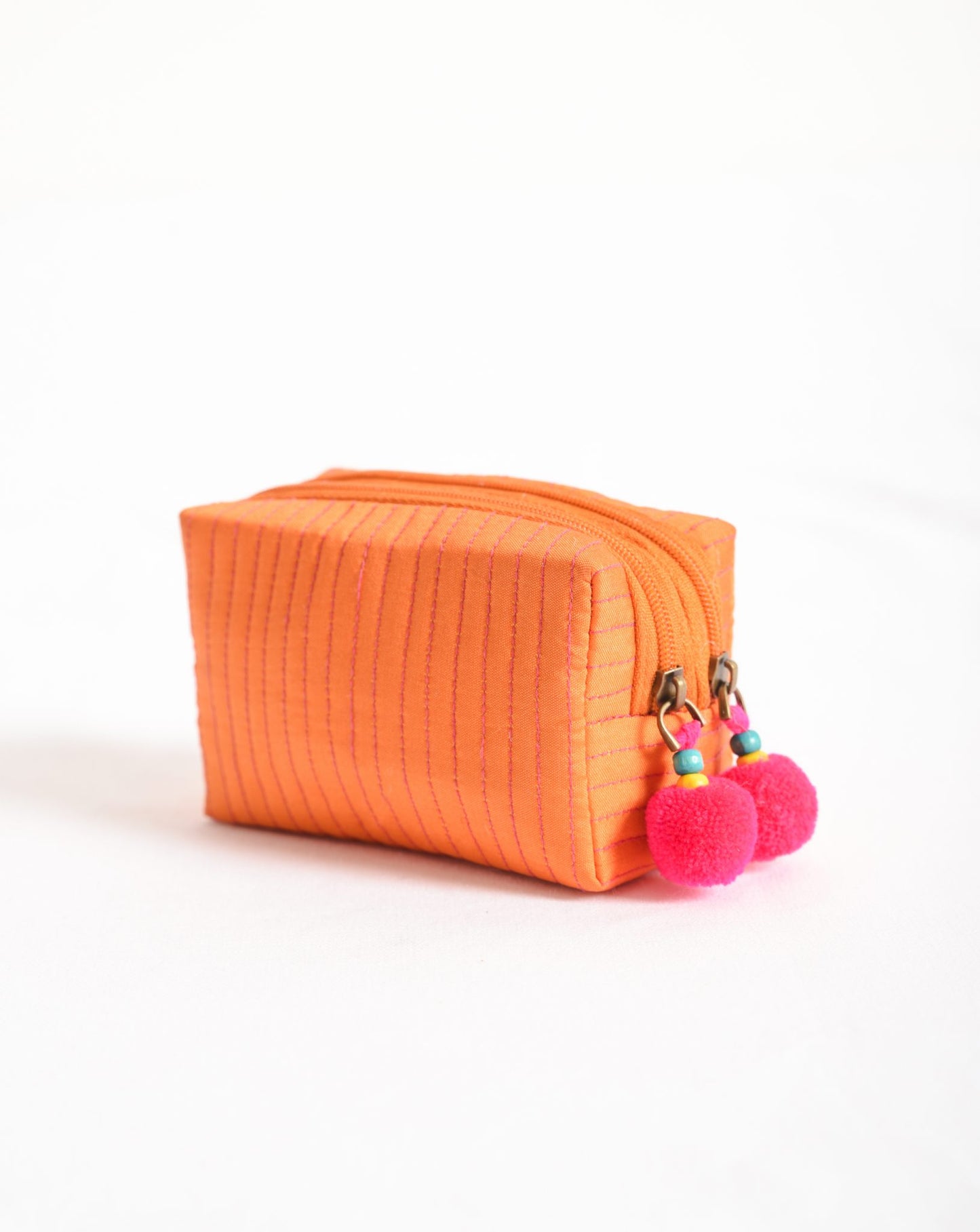 Small orange pouch - double pocket