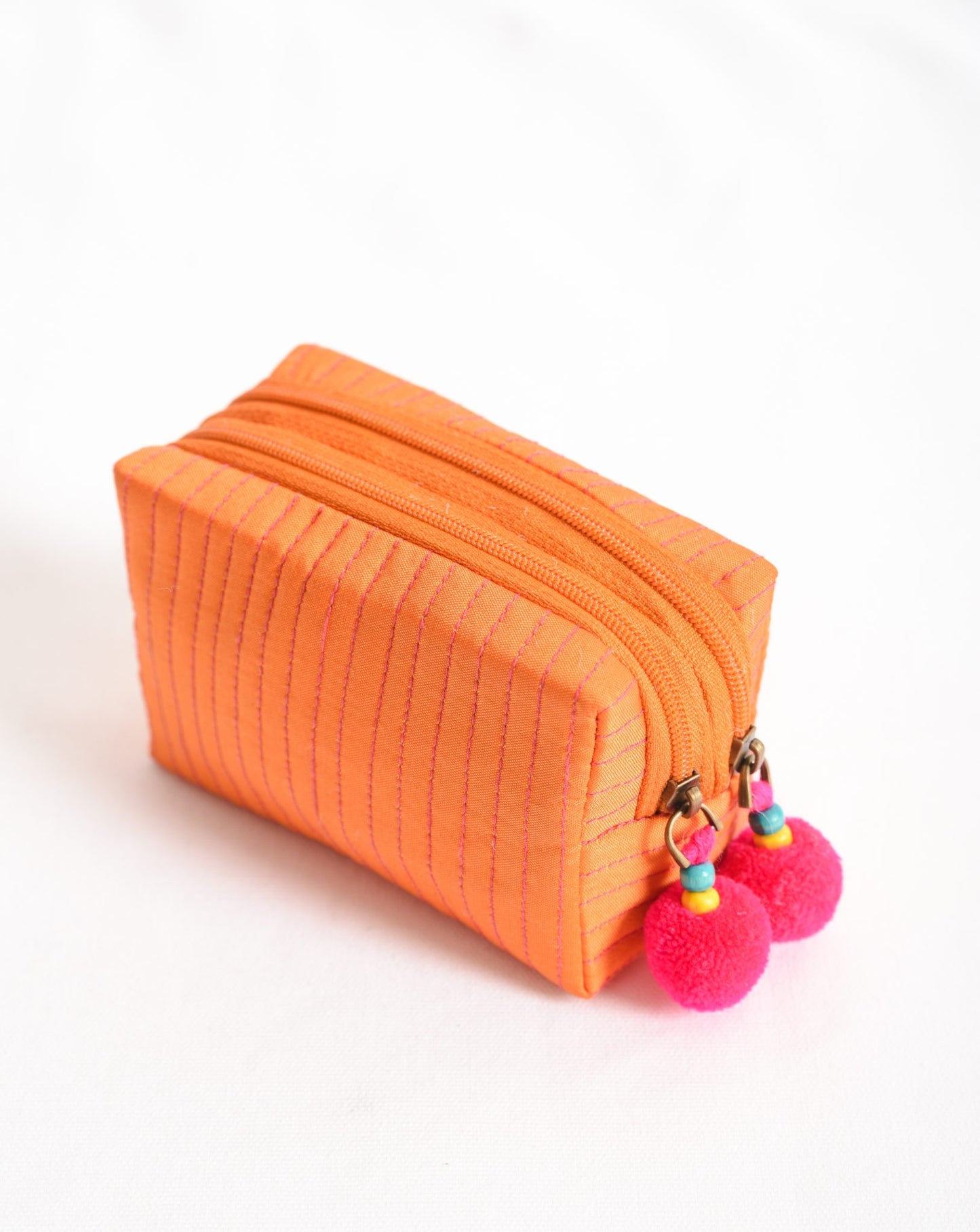 Small orange pouch - double pocket