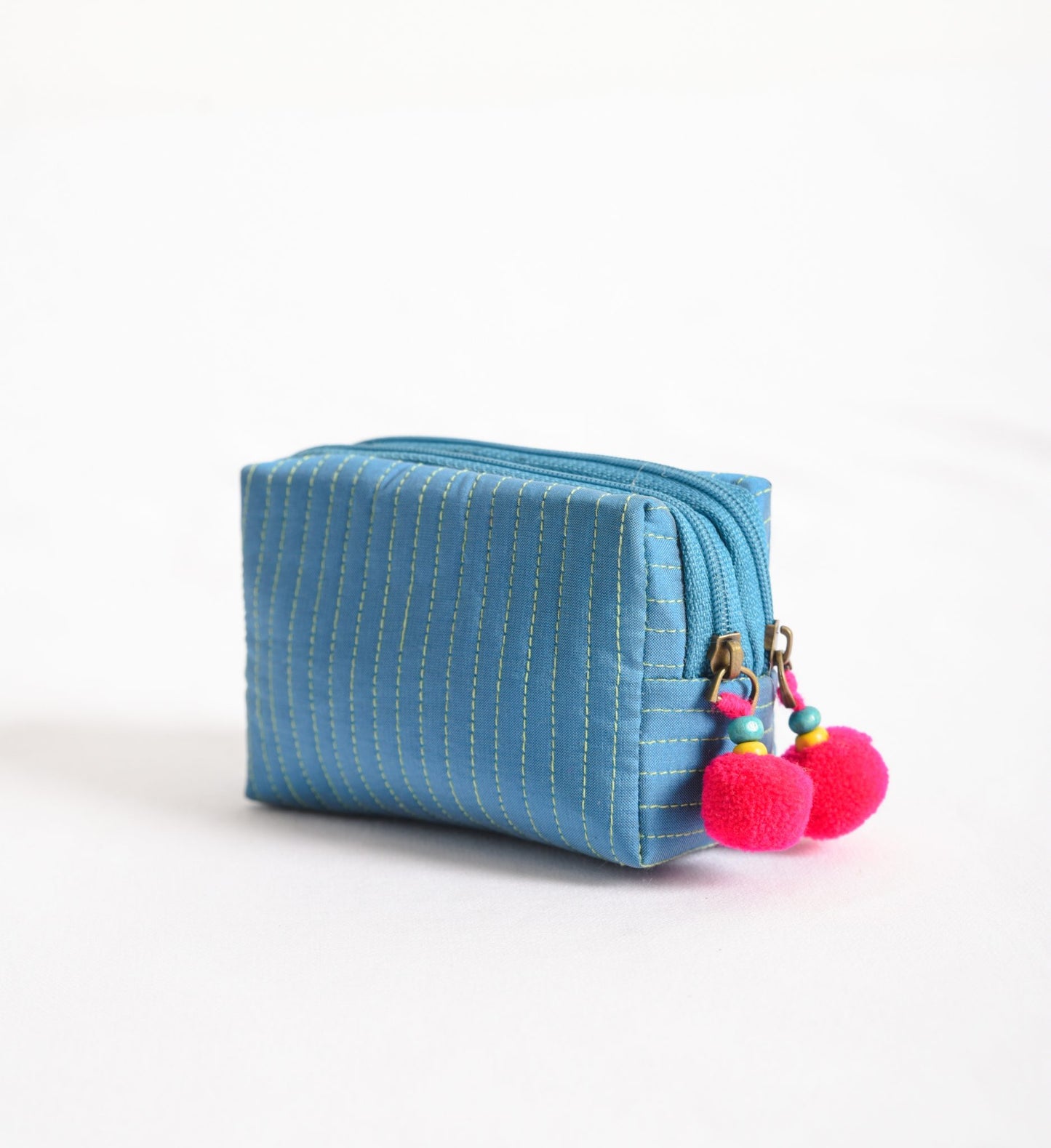 Small turquoise pouch - double pocket