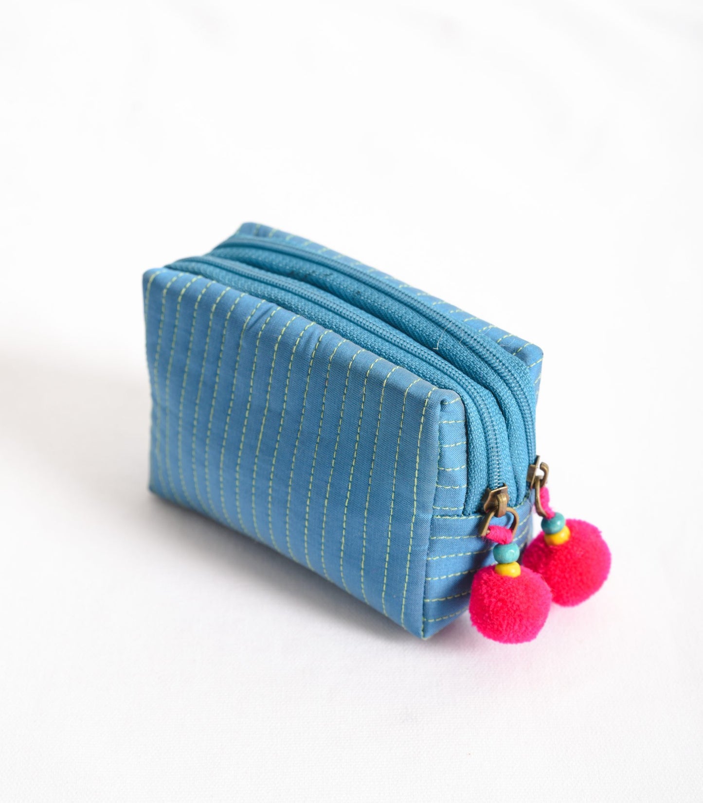 Small turquoise pouch - double pocket