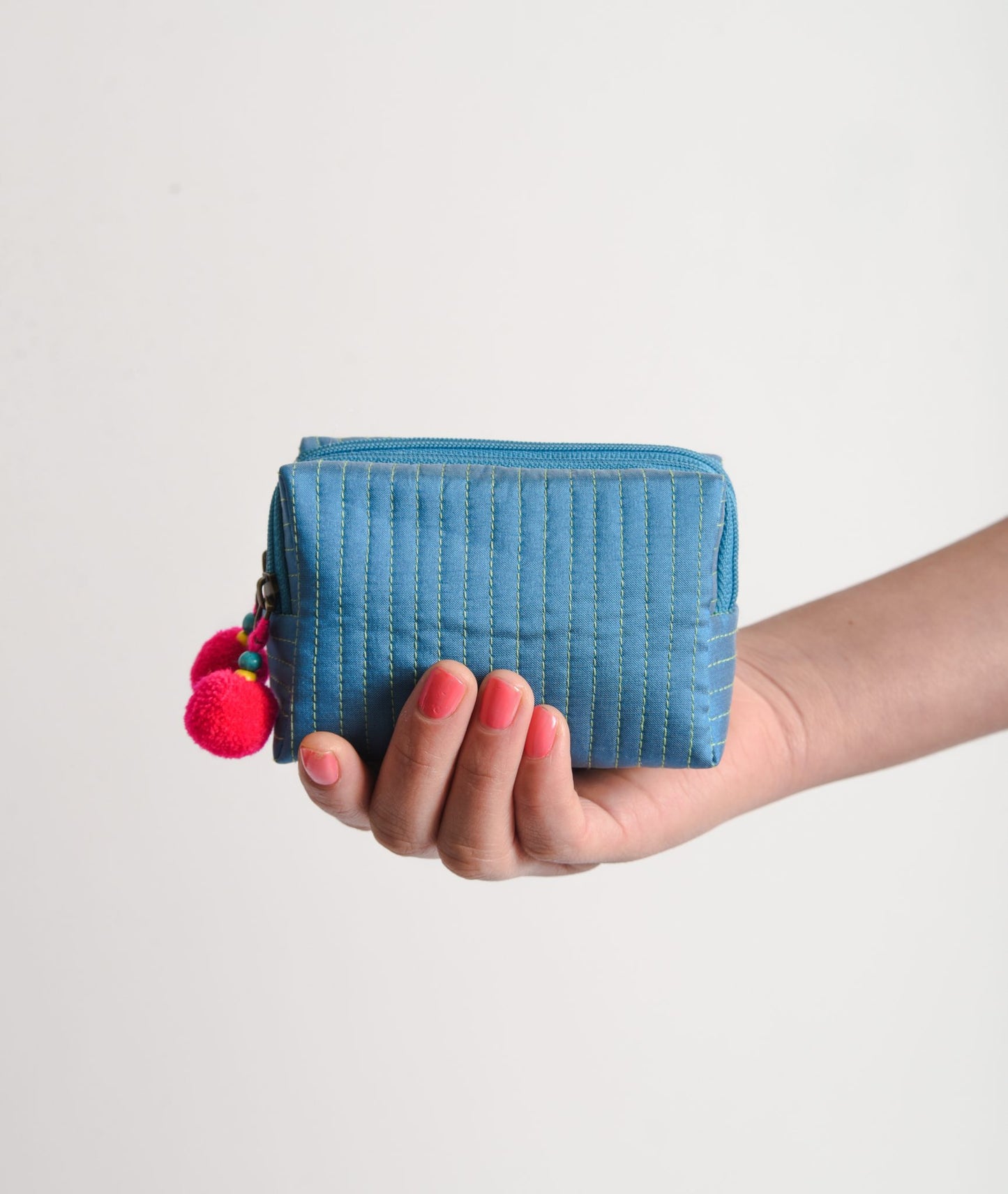 Small turquoise pouch - double pocket