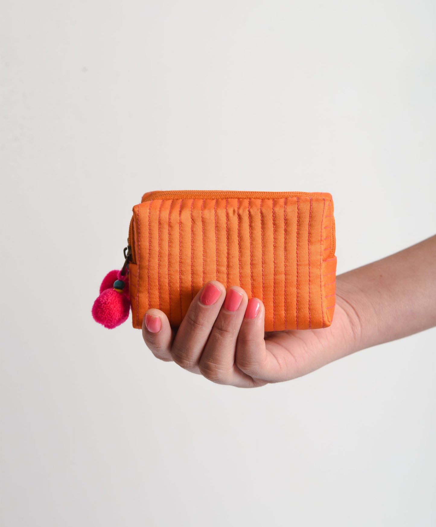 Small orange pouch - double pocket