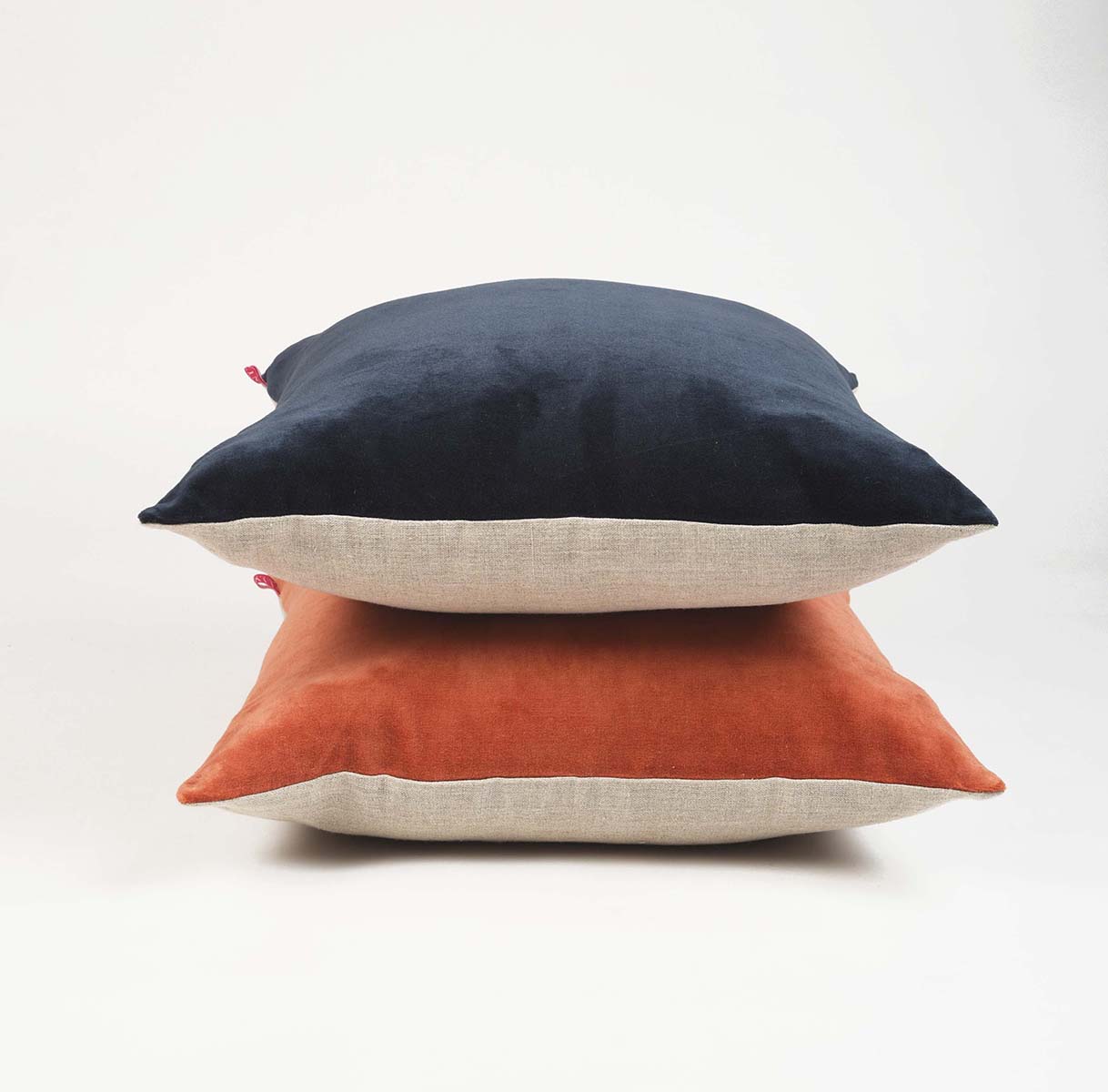 Blue grey velvet and Linen Reversible Pillow cover, autumn fall colour pillow, sizes available