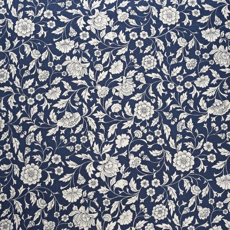 Blue printed fabric, kalamkari pattern,floral print