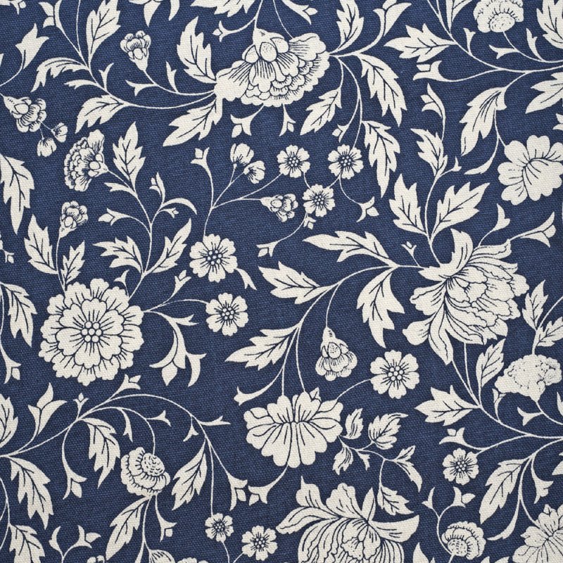 Blue printed fabric, kalamkari pattern,floral print
