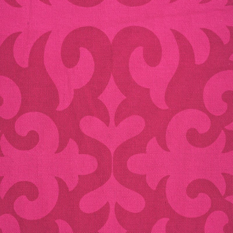 Bright pink printed fabric, shyrdak pattern, Bold print