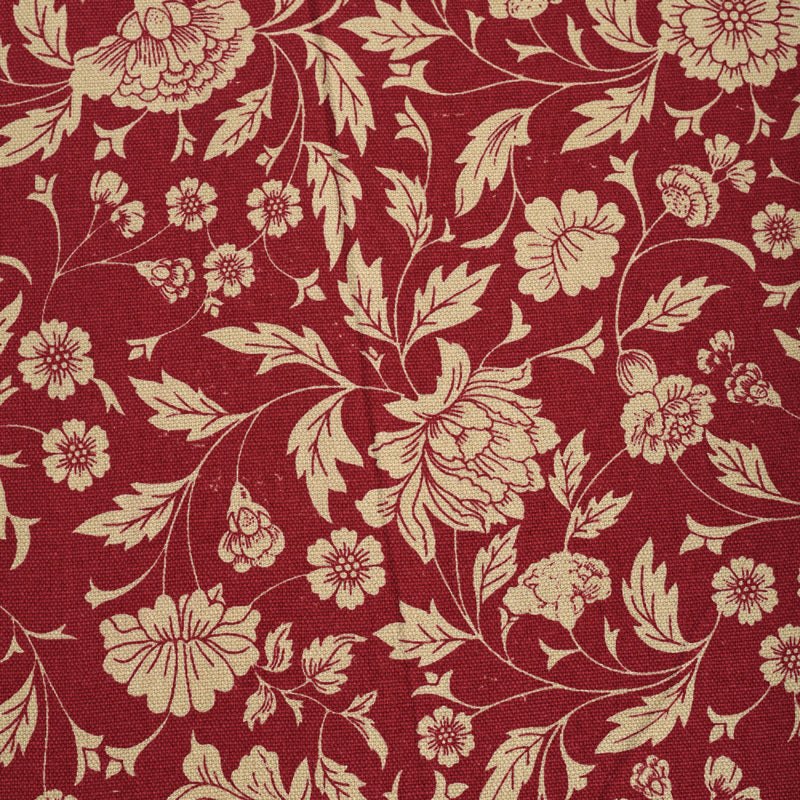 Dark red printed fabric, Kalamkari pattern, Floral print