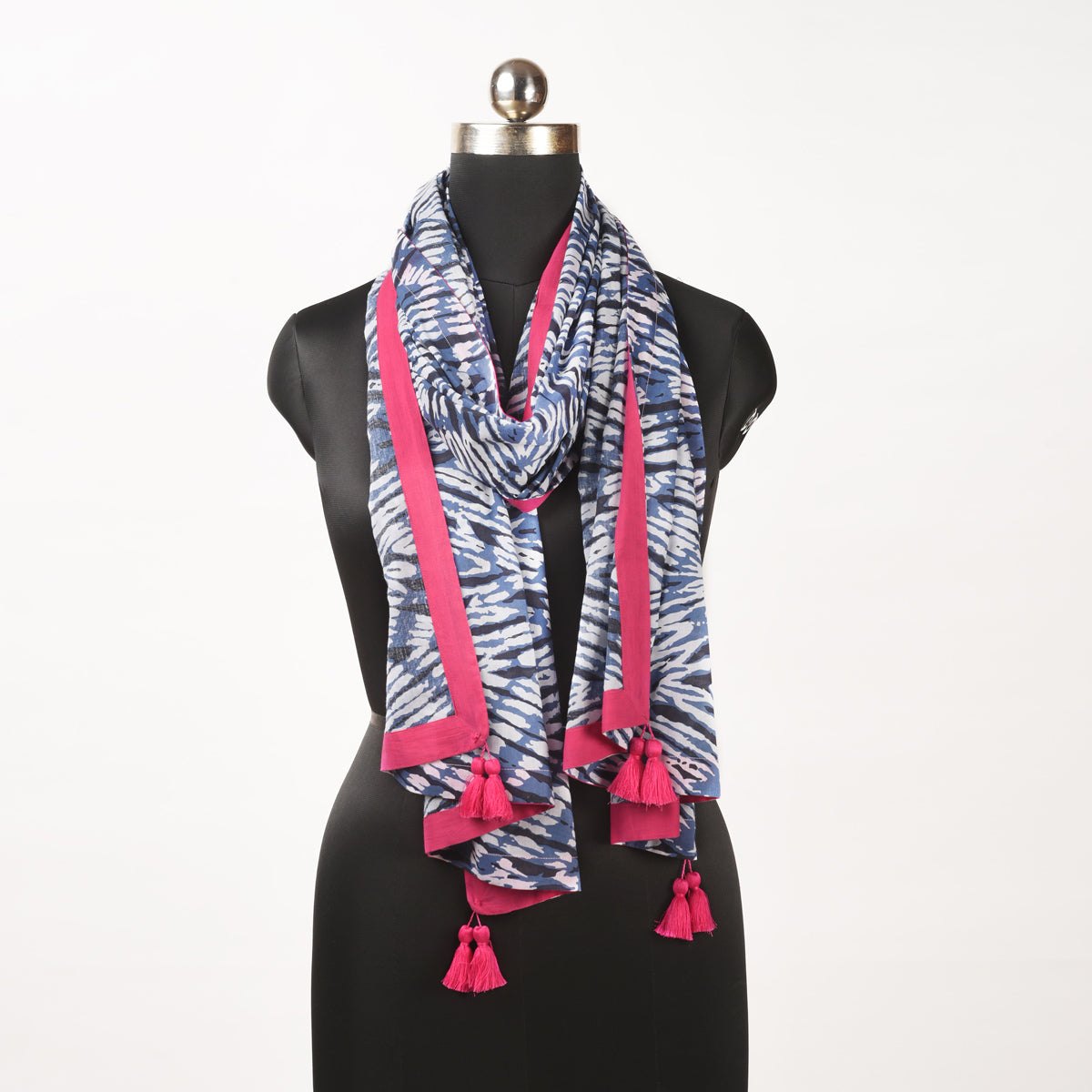 Blue Shibori print Spring Summer Scarf