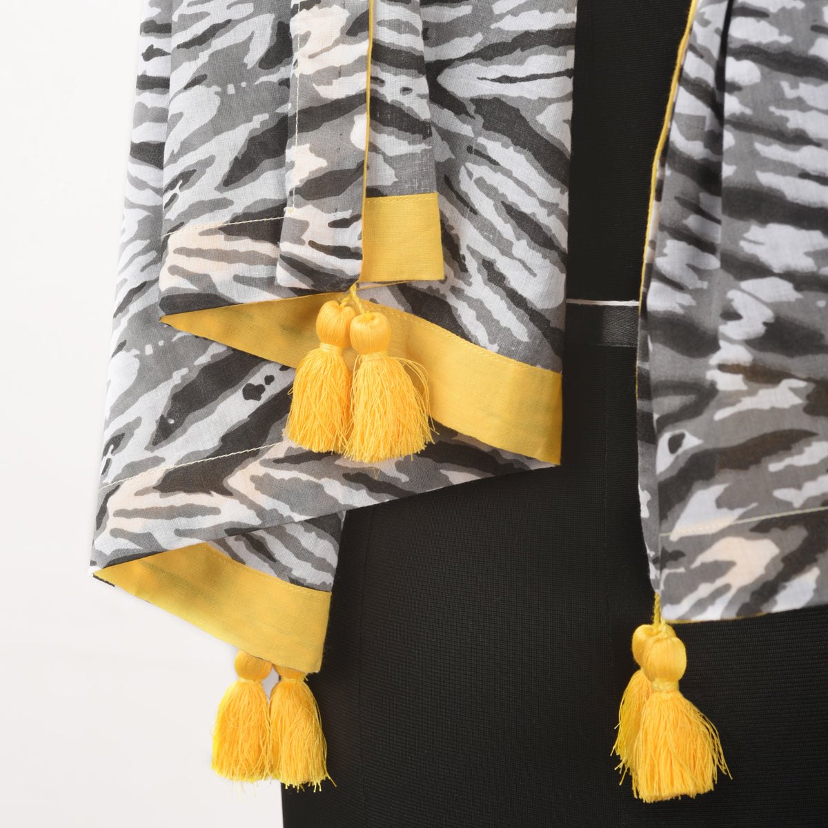 Grey Shibori print Spring Summer Scarf