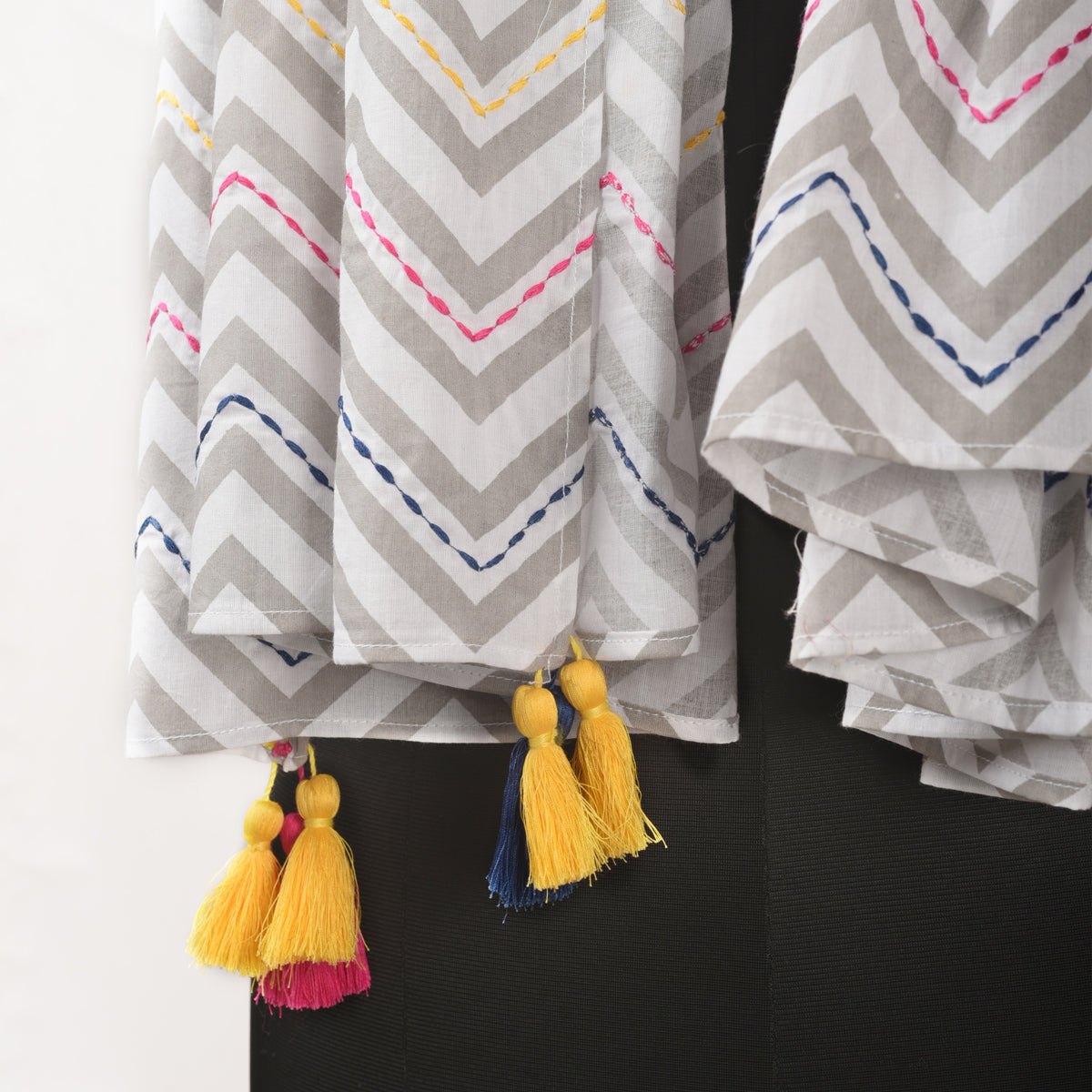 Grey chevron print Summer Scarf, Gifts For Her, boho scarf