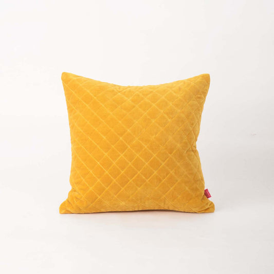 Yellow Quilted velvet pillow cover, solid colour throw pillow, colours and sizes available