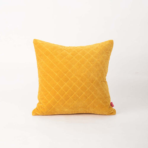 Yellow Quilted velvet pillow cover, solid colour throw pillow, colours and sizes available