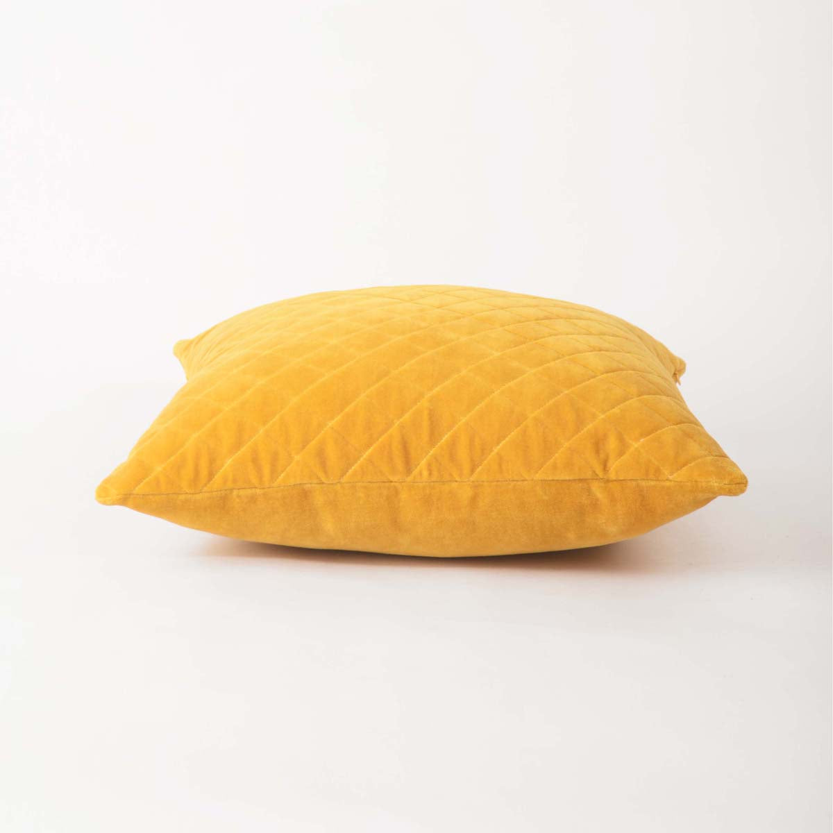 Yellow Quilted velvet pillow cover, solid colour throw pillow, colours and sizes available