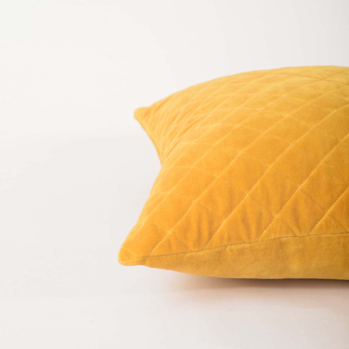 Yellow Quilted velvet pillow cover, solid colour throw pillow, colours and sizes available