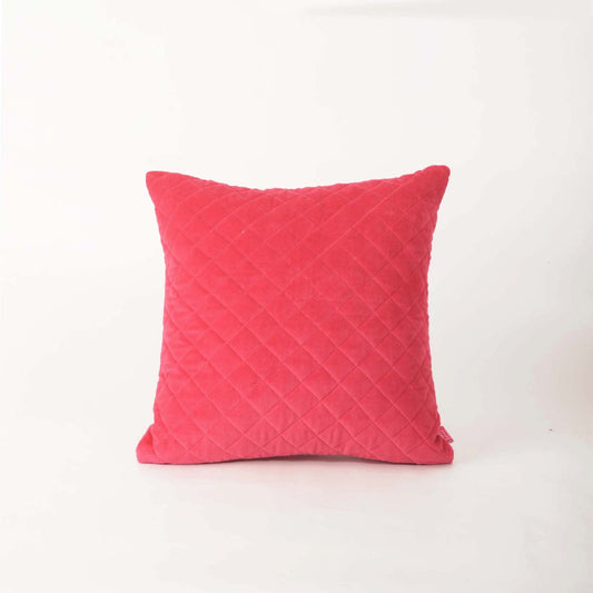 Hot Pink Quilted velvet pillow cover, solid colour throw pillow, colours and sizes available