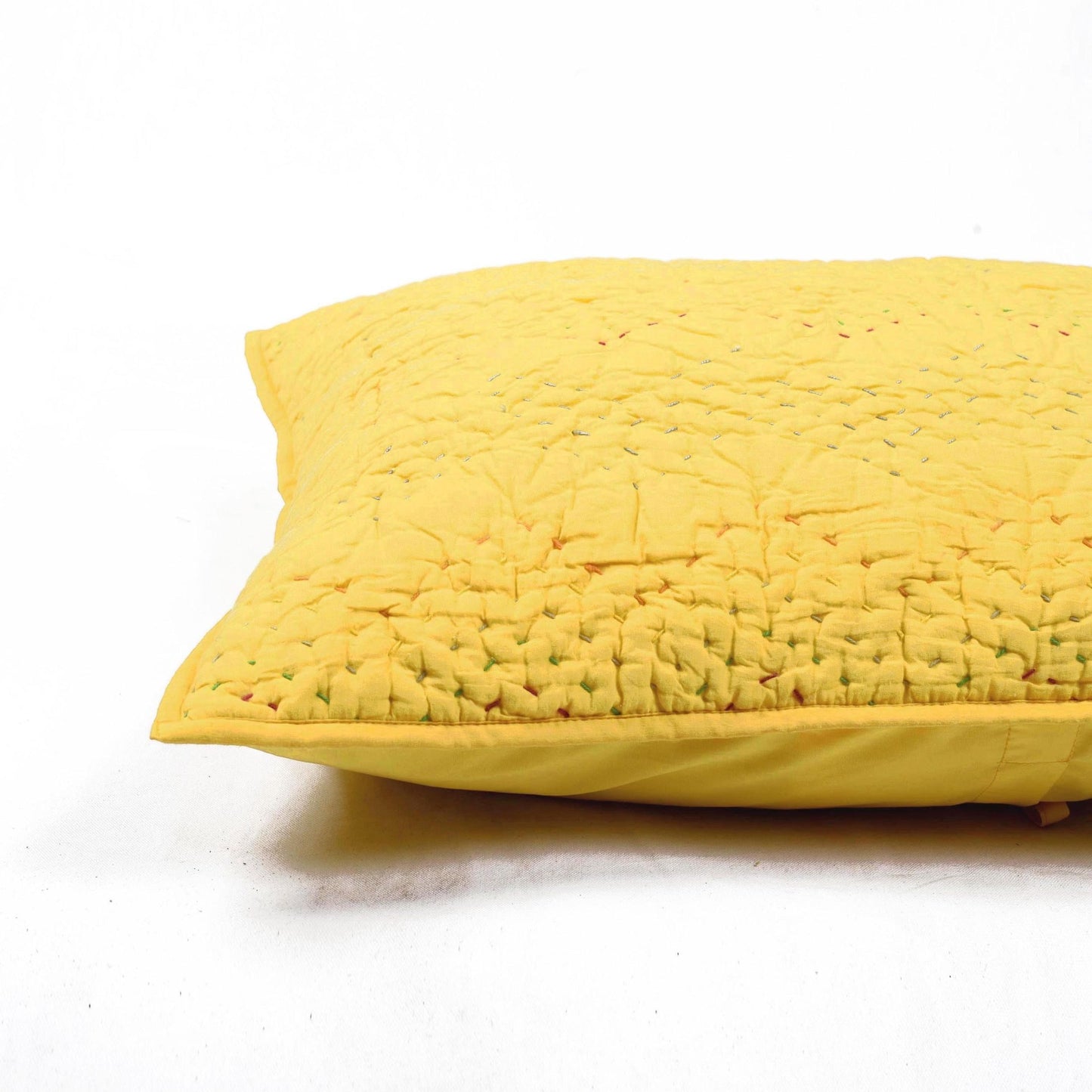 YELLOW Kantha quilt - chevron pattern quilted Pillow cases, sizes available
