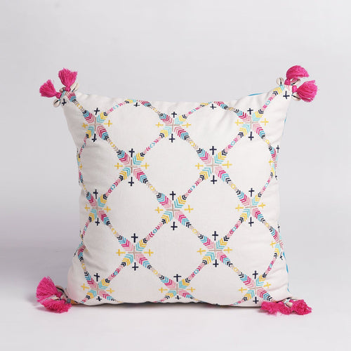 Banjara - Embroidered multicoloured Peruvian cushion cover 16X16 inches