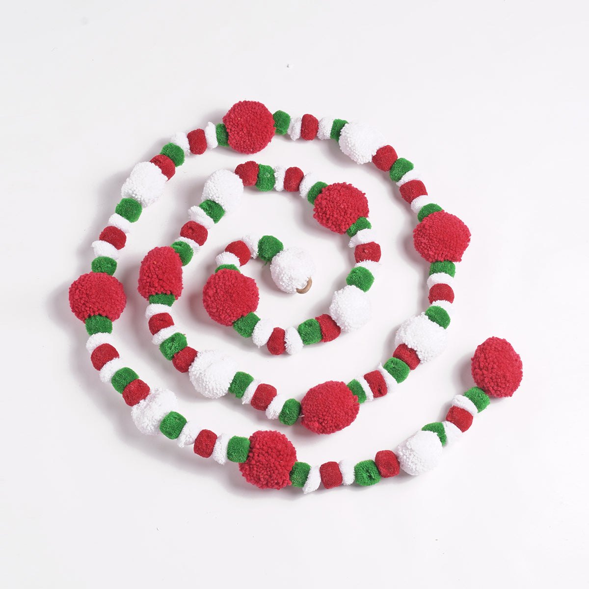 Christmas decor, Pompom garland, handmade, holiday decor, home decor, size 1 mt
