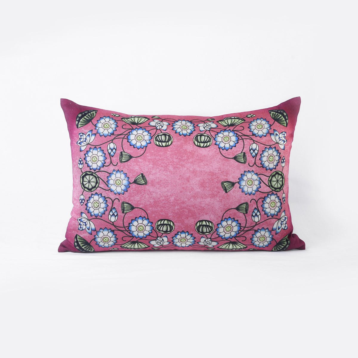 Pichwai - Lotus print rectangular pillow cover