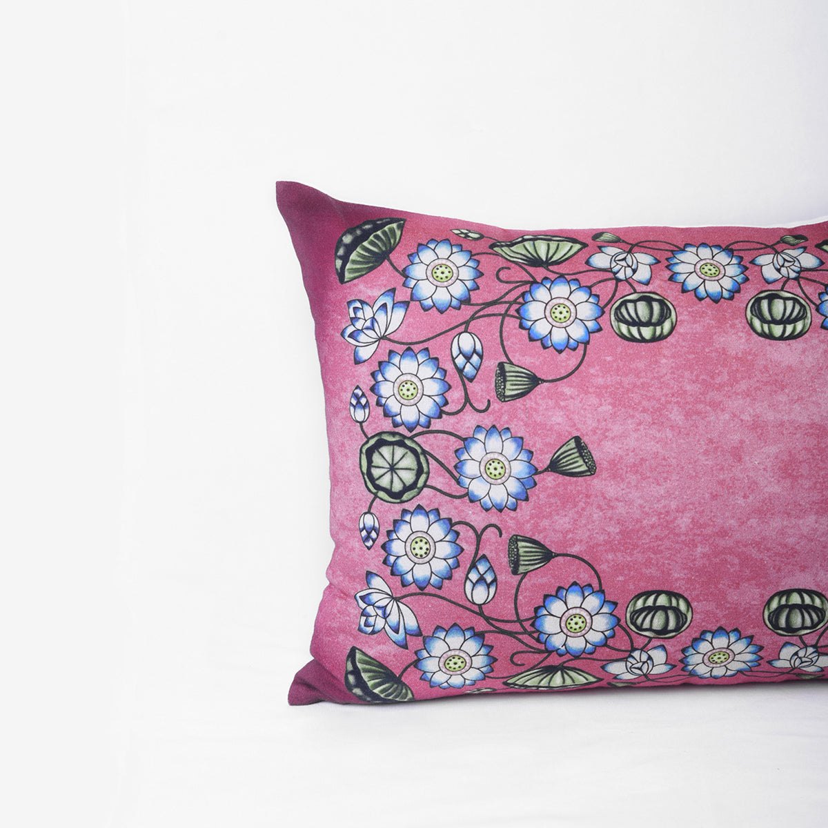 Pichwai - Lotus print rectangular pillow cover
