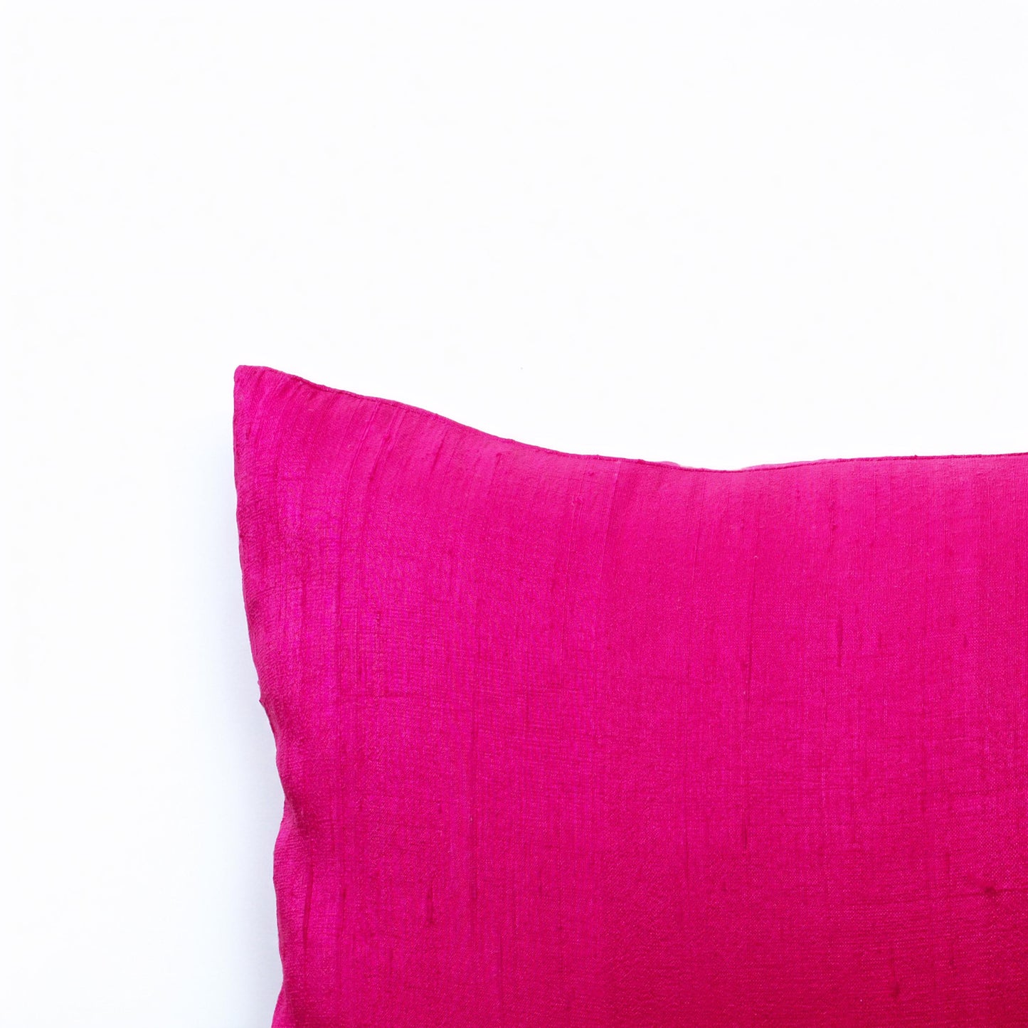 Hot pink solid pure silk pillow cover, sizes available