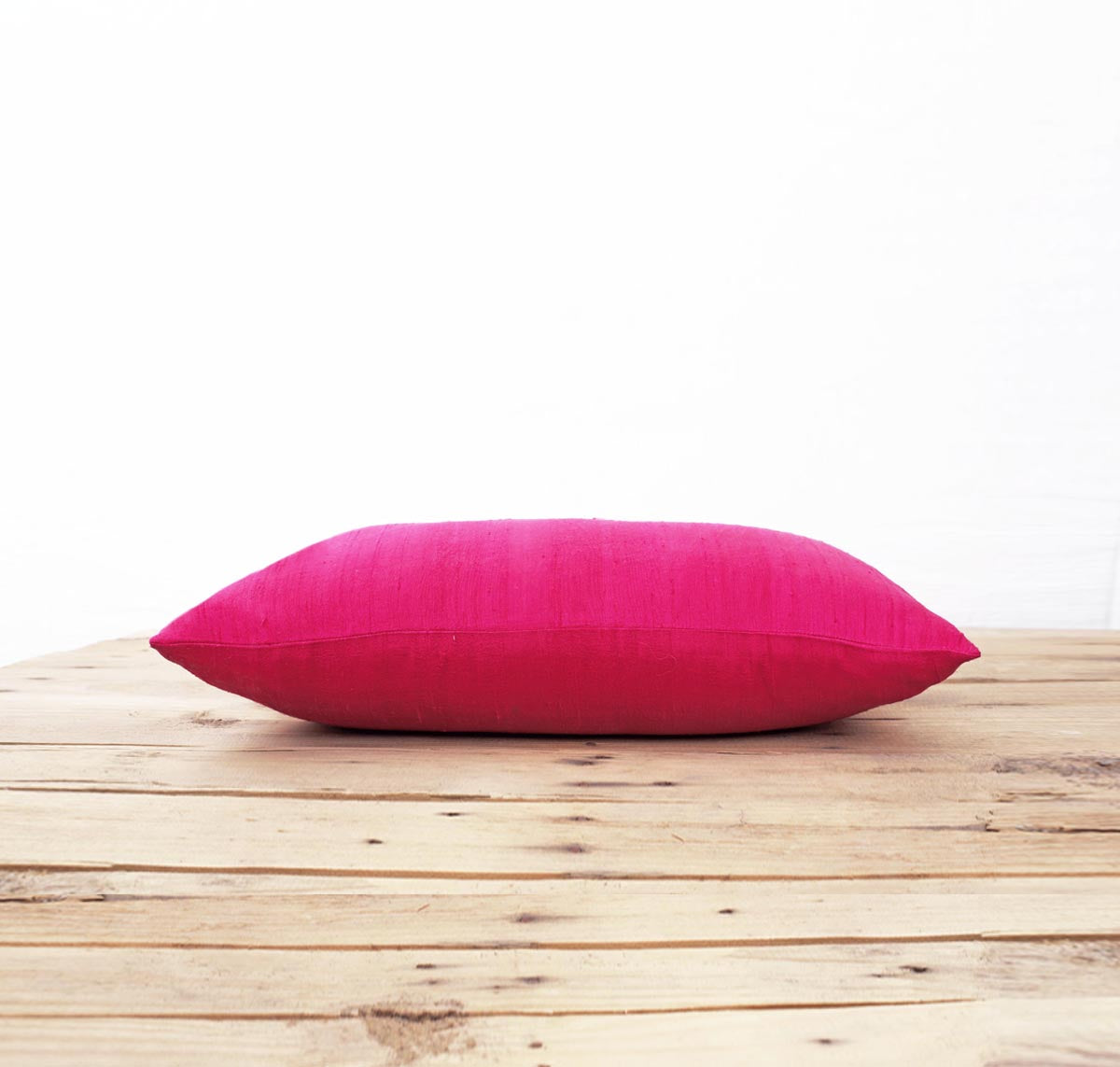 Hot pink solid pure silk pillow cover, sizes available