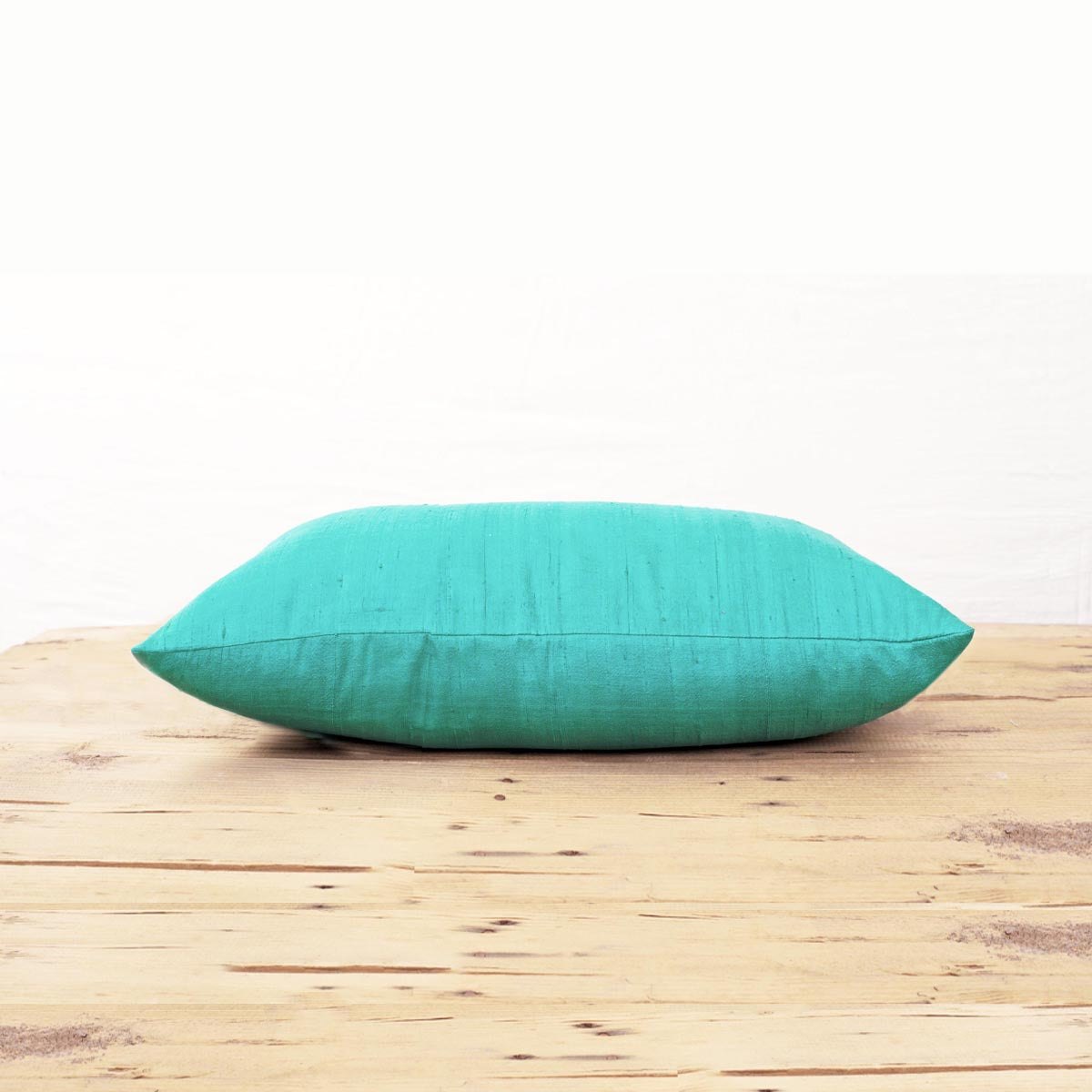 Turquoise solid pure silk pillow cover, sizes available