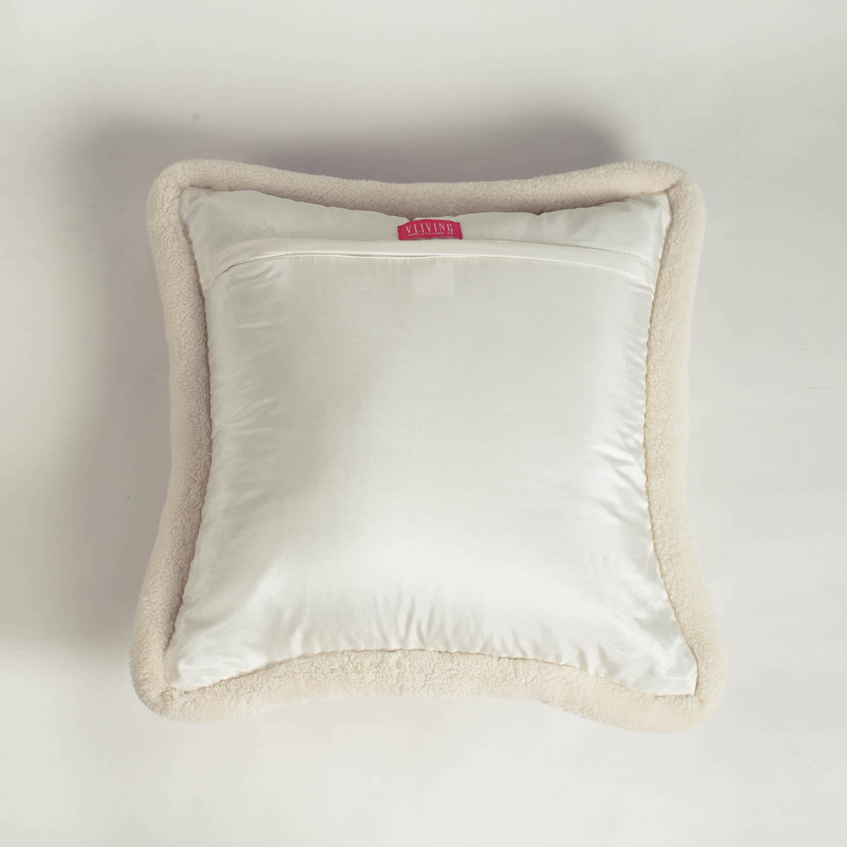 Svenska - White cushion cover, quilted, faux silk pillow