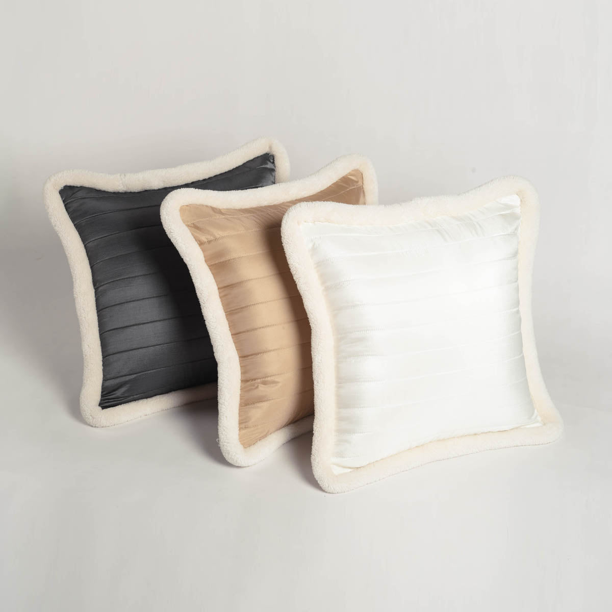 Svenska - Beige cushion cover, quilted pillow cover, scandinavian pillow