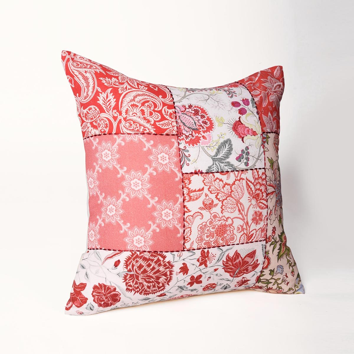 Patchwork print pillow cover, French vintage, decorative, cushion cover