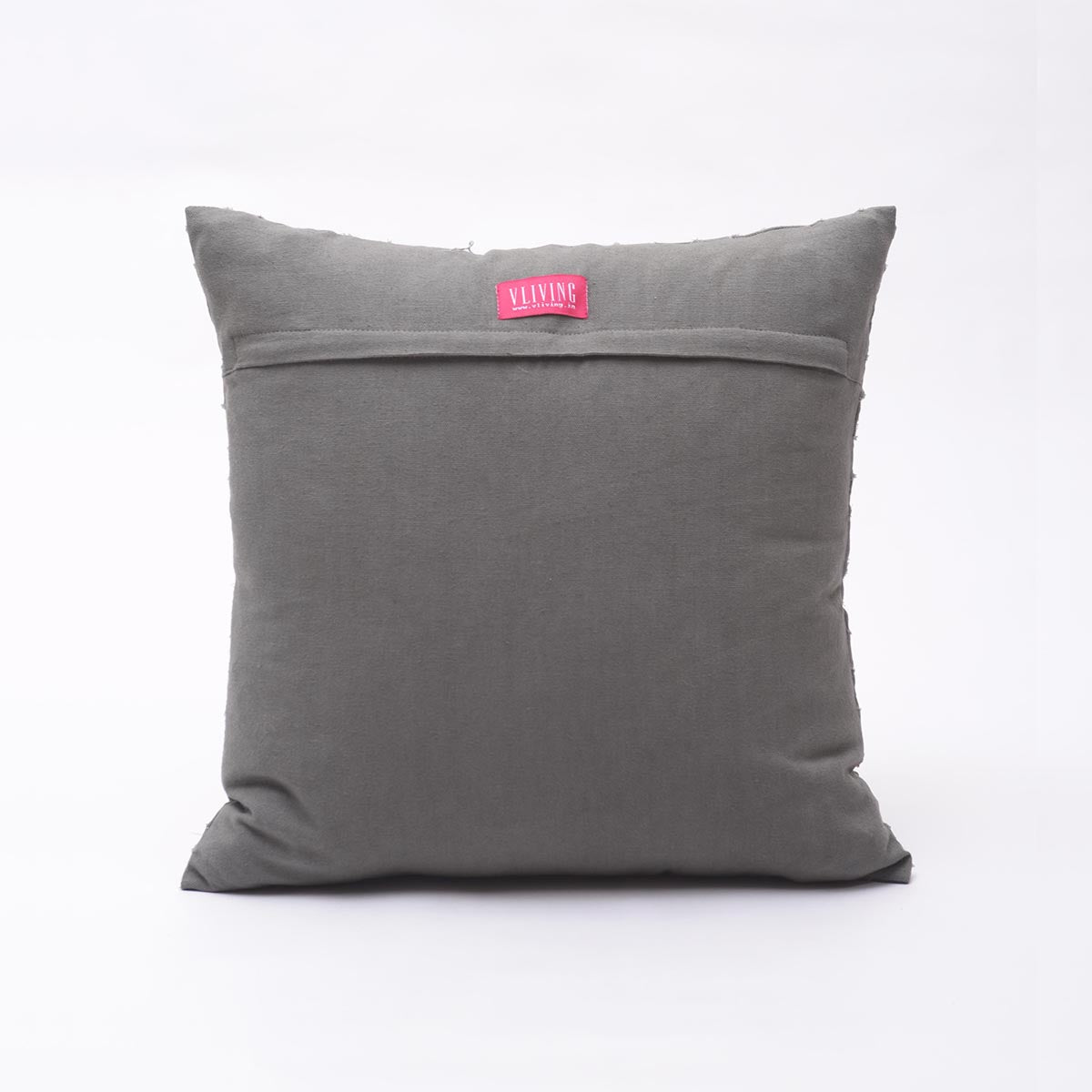 Grey cotton pillow cover, geometric, arabesque, applique cushion