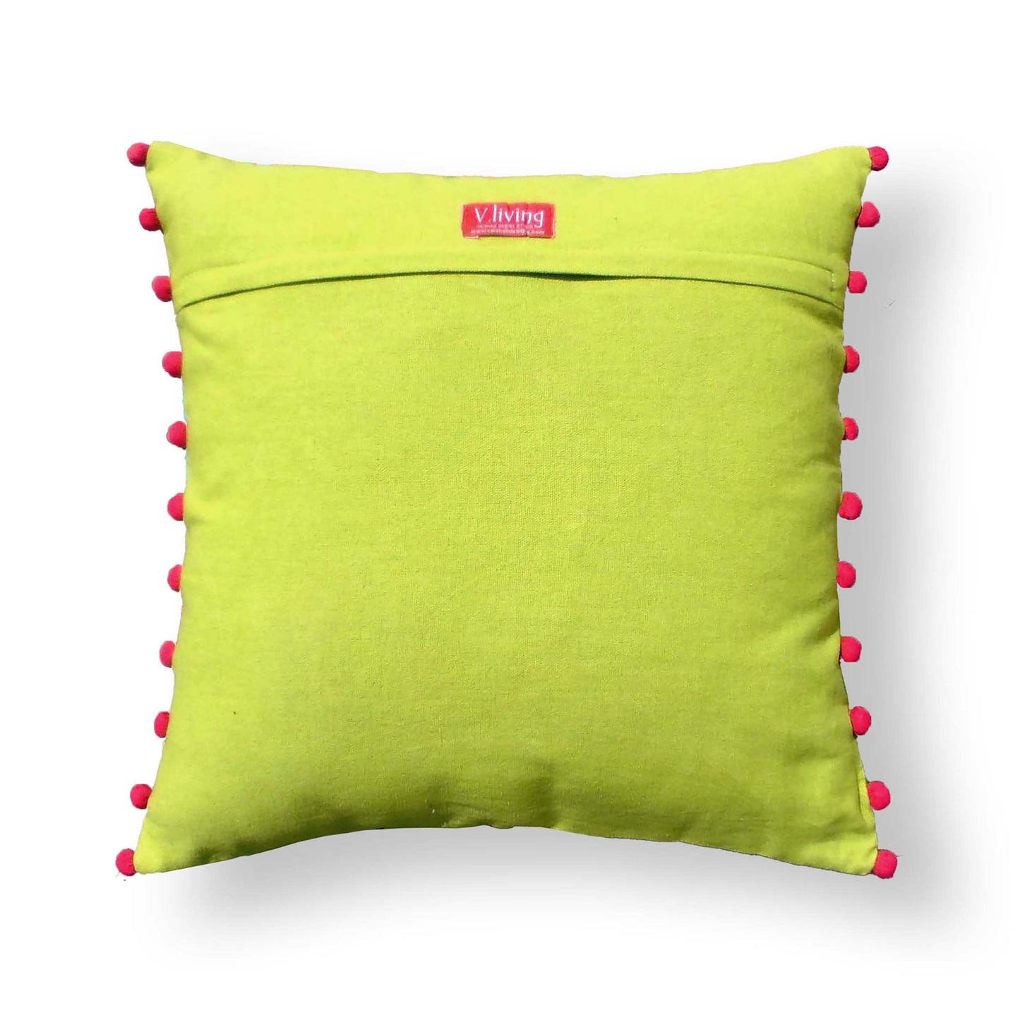 Stylized floral - green cushion cover, embroidered pillow, applique, boho pillow cover