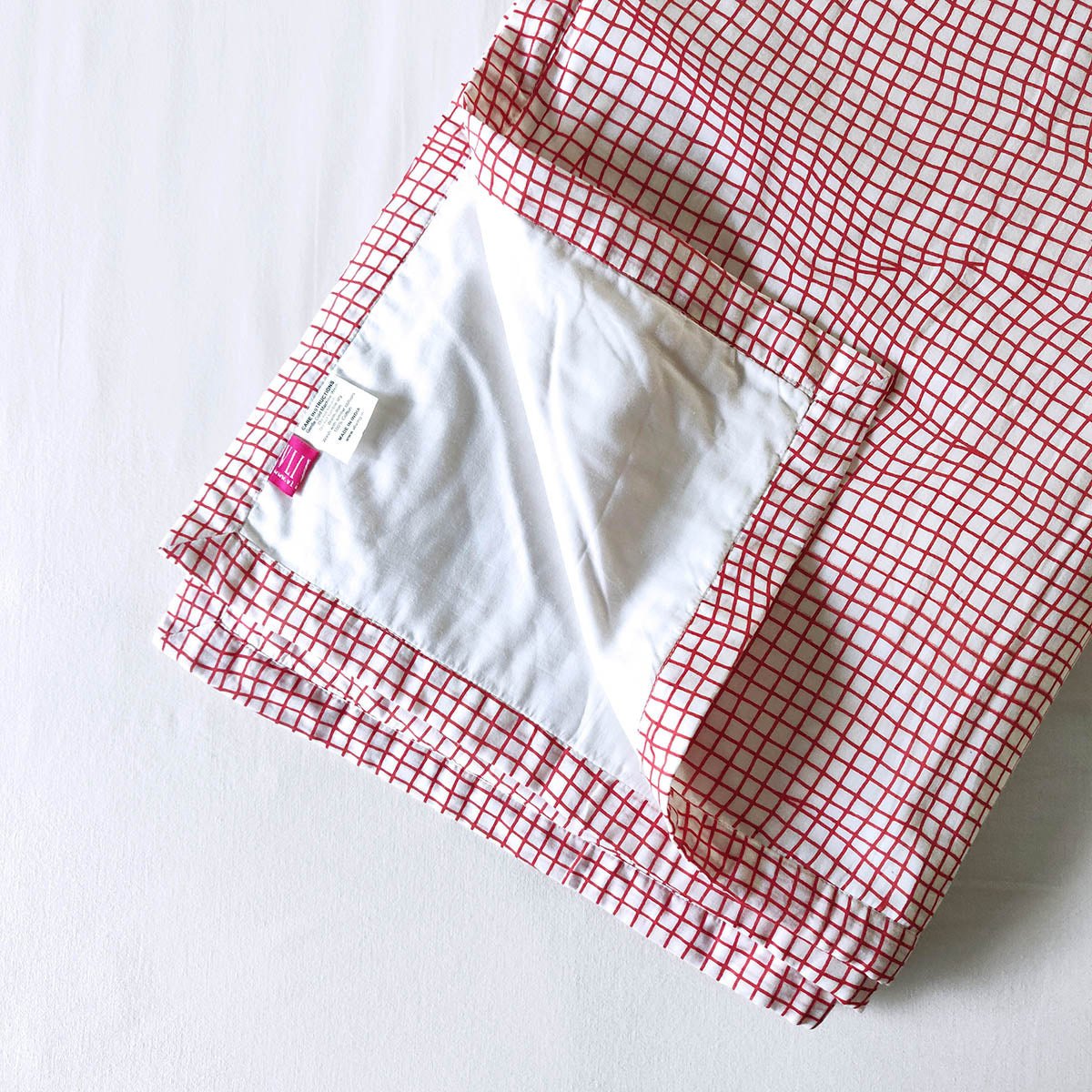 ILLUSION - Red check soft Cotton three layer dohar, sizes available
