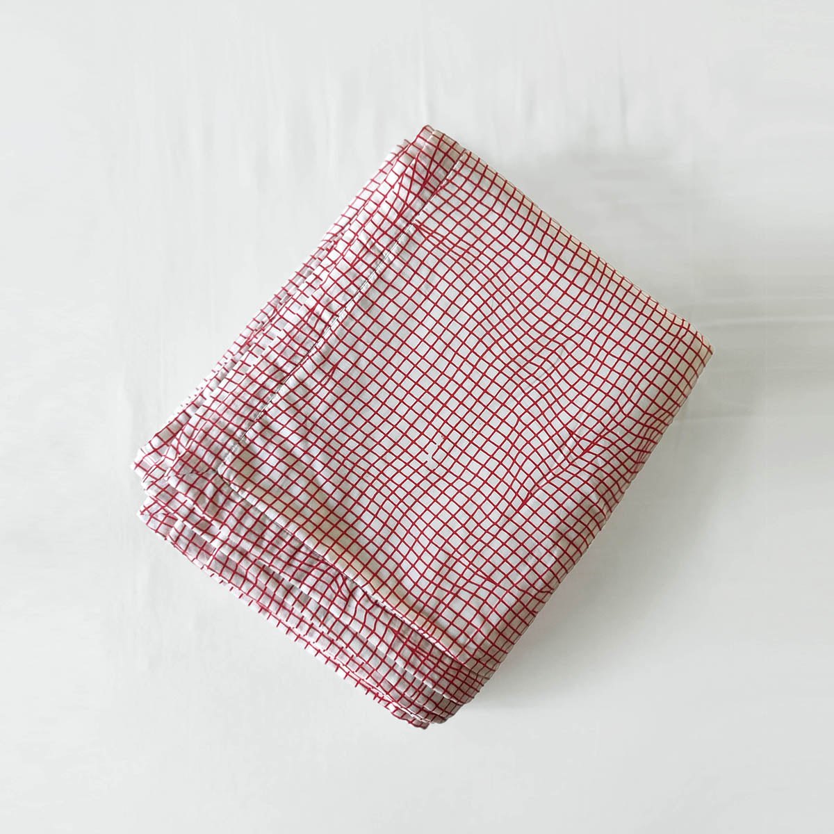 ILLUSION - Red check soft Cotton three layer dohar, sizes available