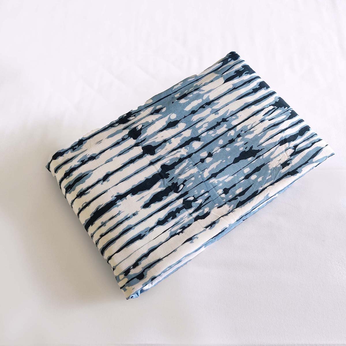 SHIBORI - Indigo stripe print soft Cotton blanket, three layer dohar, sizes available