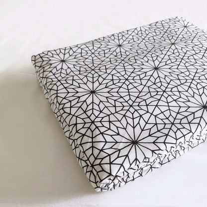MOROCCAN - Black &amp; White moroccan print soft Cotton blanket, three layer dohar, sizes available