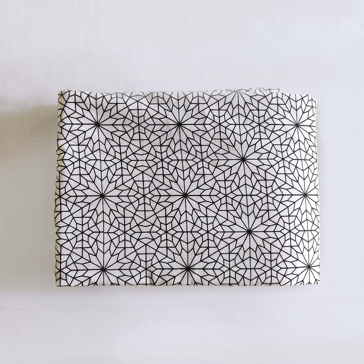 MOROCCAN - Black & White moroccan print soft Cotton blanket, three layer dohar, sizes available
