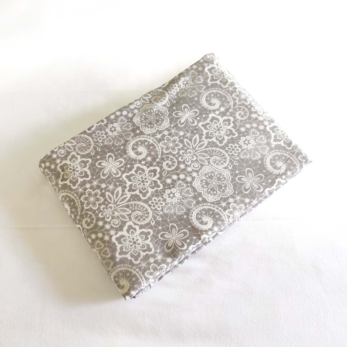 LACE print - Grey colour soft Cotton blanket, three layer dohar, sizes available